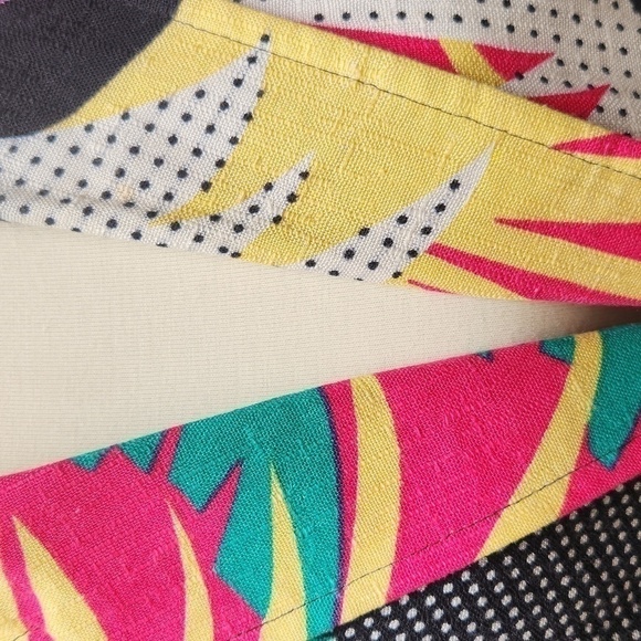 Tropical Bold print rayon blend oversized Jacket VTG 80s - Picture 5 of 7